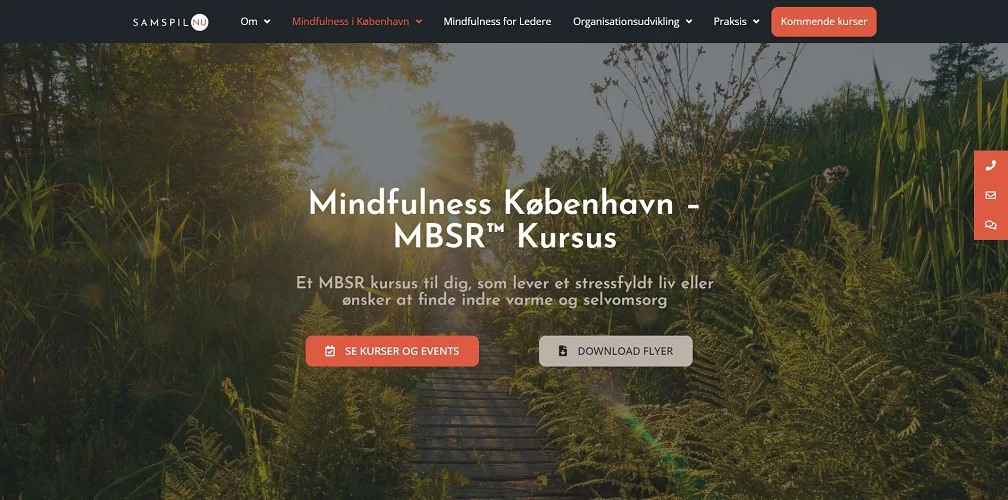Hjemmesidedesign mindfulness mbsr kursus