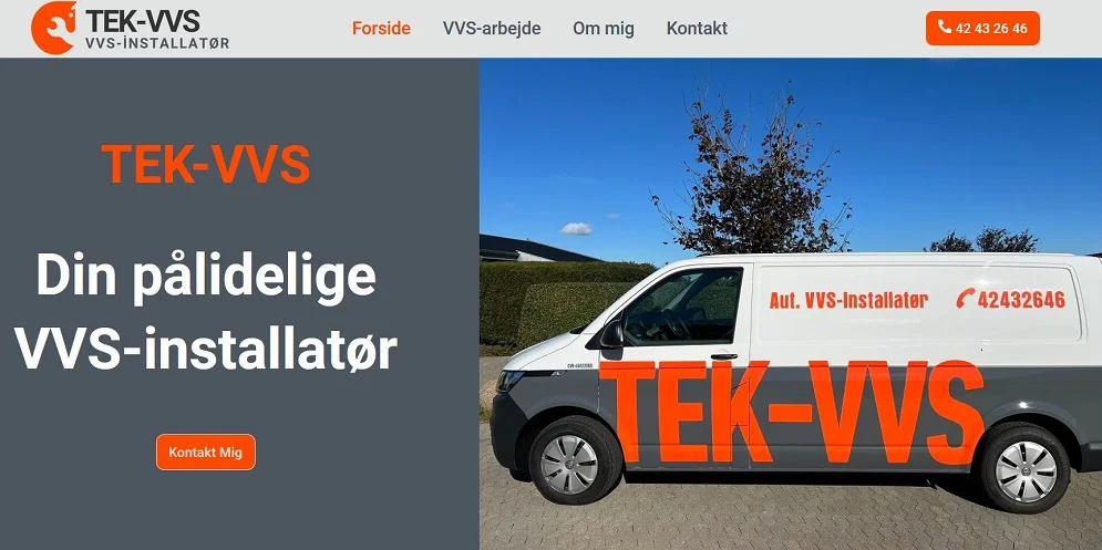 VVS installatør hjemmesidedesign