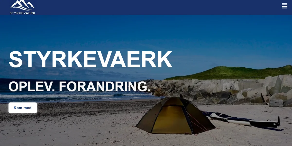Styrkeværk – moderne onepage hjemmeside til coaching og rådgivning