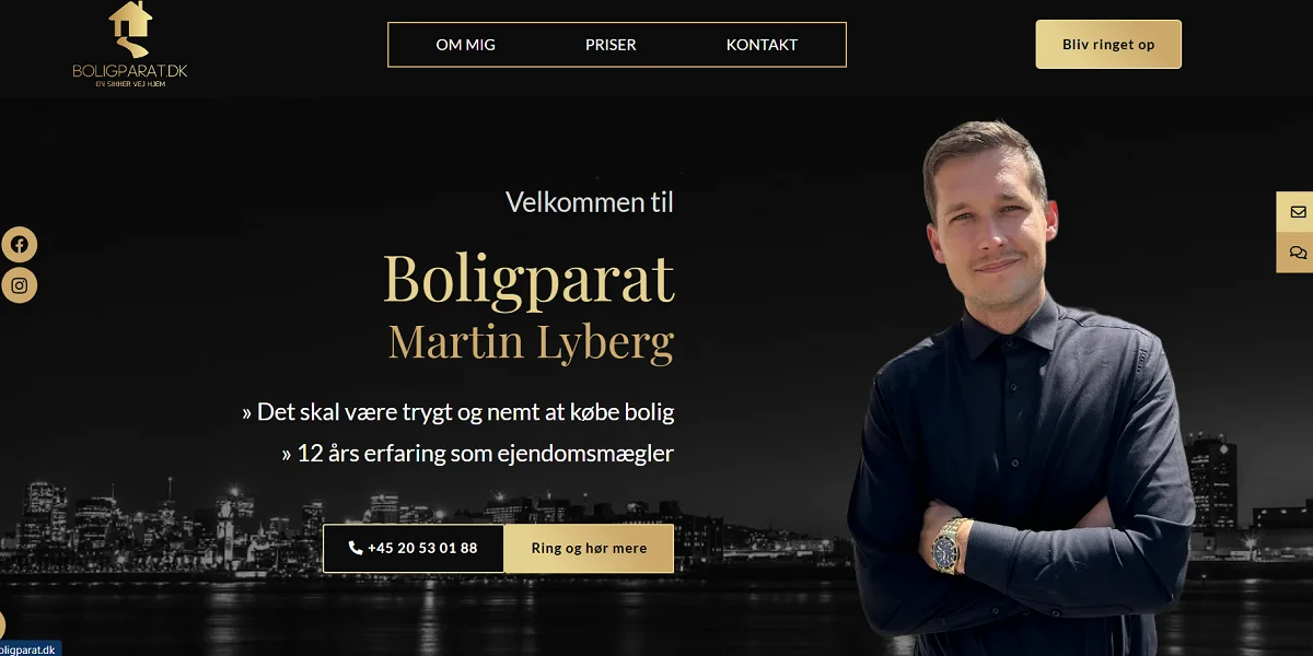 Boligparat – onepage hjemmeside til ejendomsmægler i WordPress